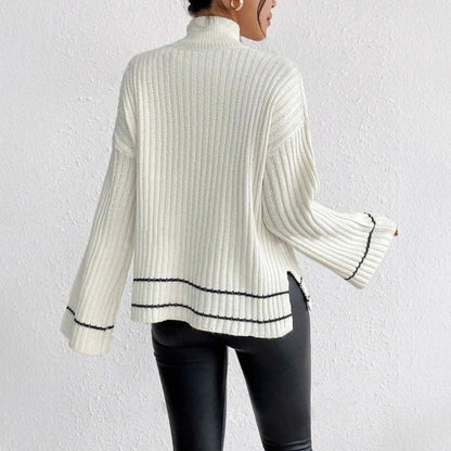 Fitted Women's Cable Knit Turtleneck Sweater