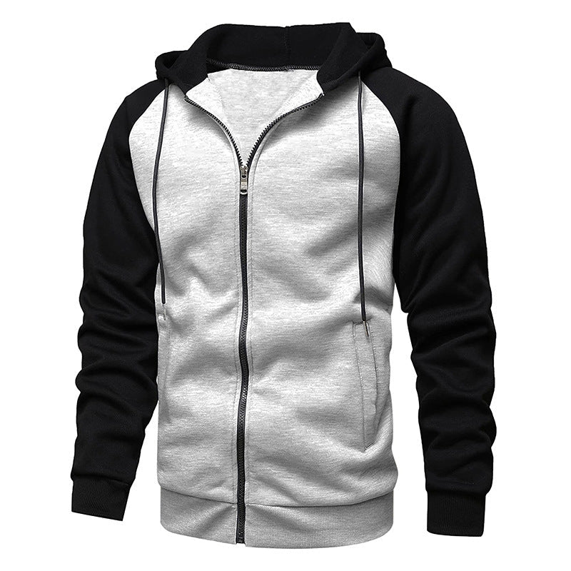 Relaxed Fit Hoodie with Colorblock Sleeves