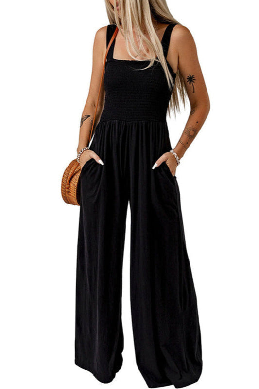 Comfortable Flowy Square Neck Jumpsuit - OutfitLondon