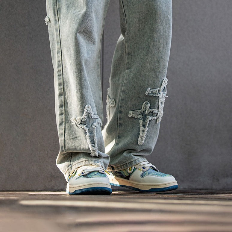 Kunstzinnige Sterrennacht Sneakers voor Mannen