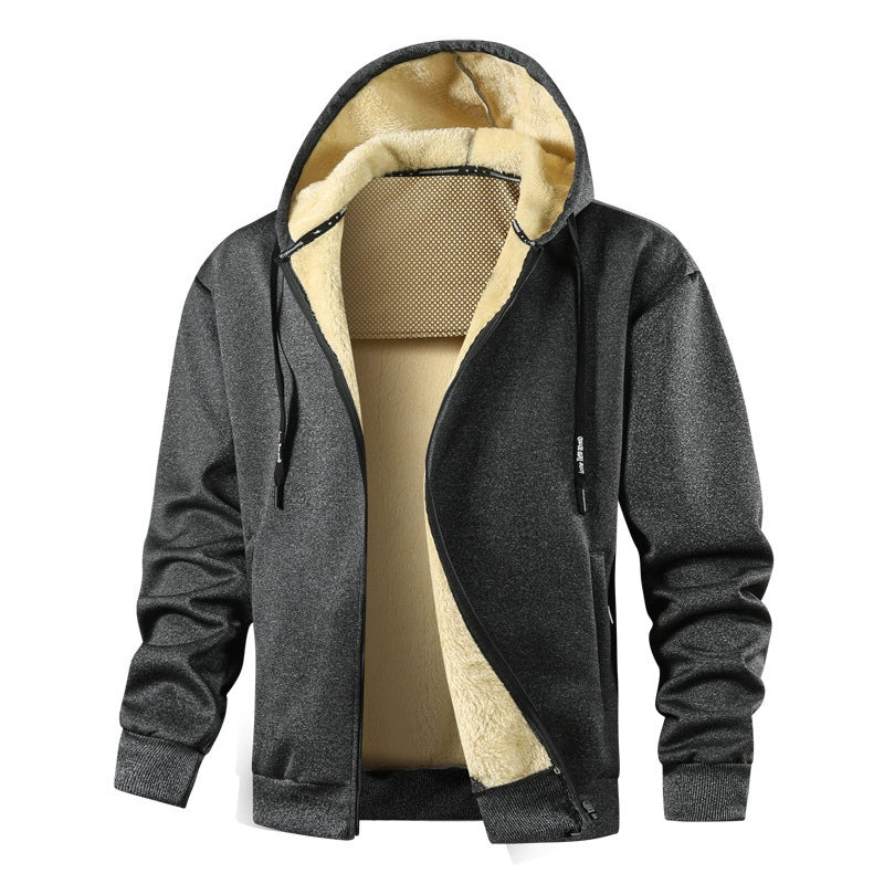 Warm Fleece Hooded Jacket for Men Full Zip