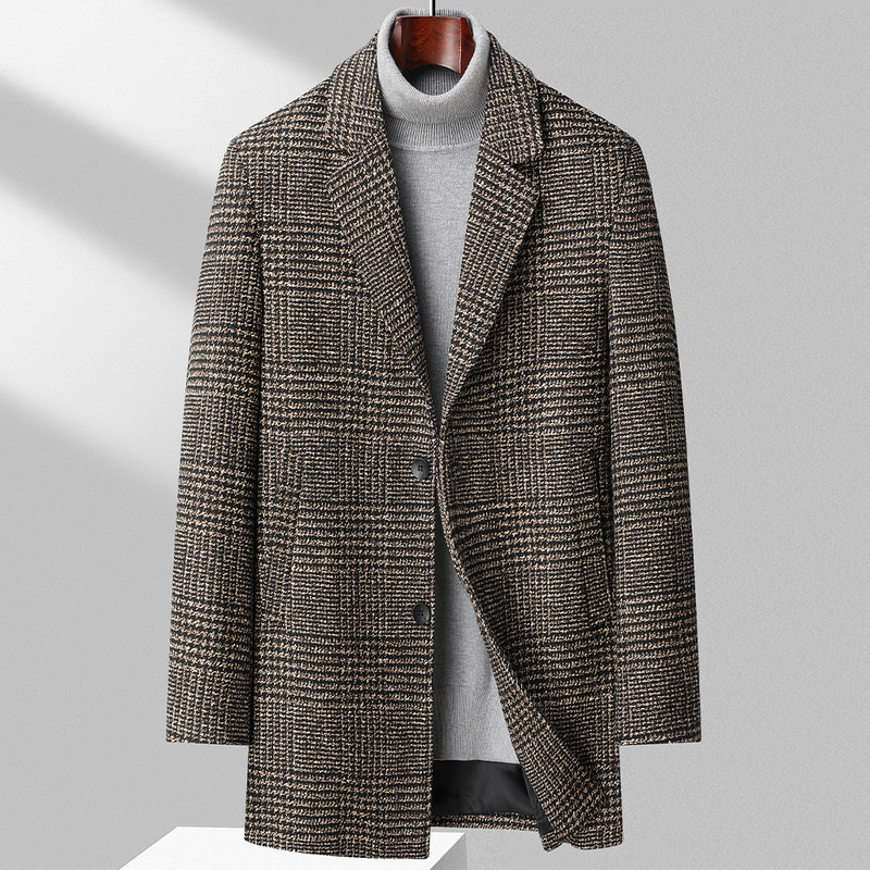 Tailored Plaid Raincoat