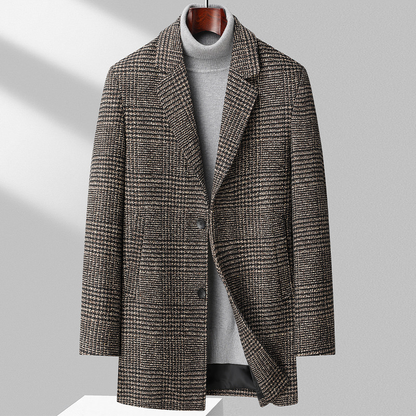 Tailored Plaid Raincoat