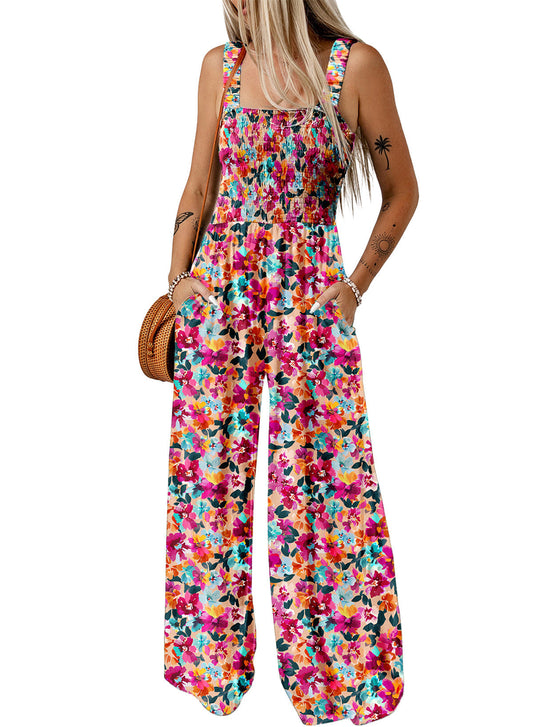 Bright Floral Women's Summer Jumpsuit - OutfitLondon