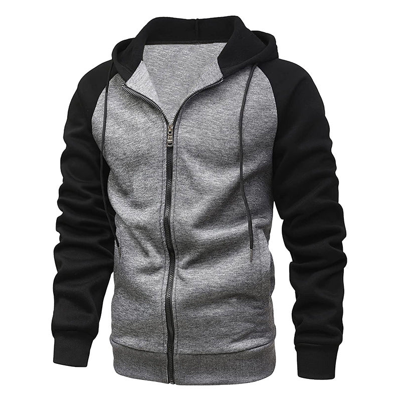 Relaxed Fit Hoodie with Colorblock Sleeves