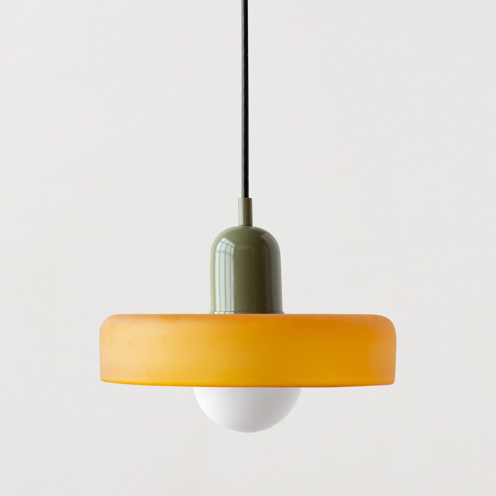 Vibrant Pendant Light With Adjustable Metal Arm