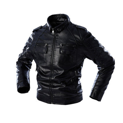 Relaxed Fit Brown Leather Biker Jacket