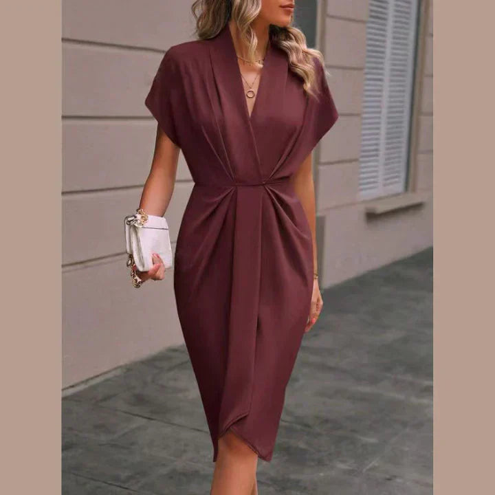 Comfortable Ladies Midi Wrap Dress with Versatile Styling