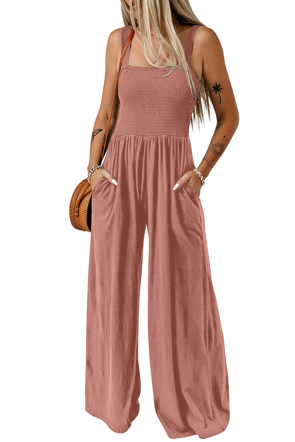 Comfortable Flowy Square Neck Jumpsuit