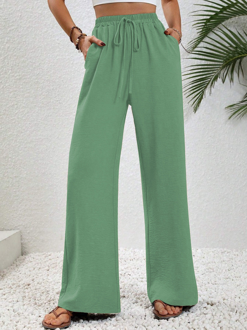 Relaxed Fit Elastic Waist Pants