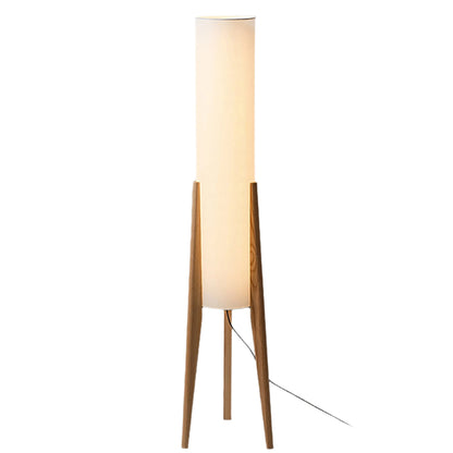 Country Wood Table Lamp with Cream Shade