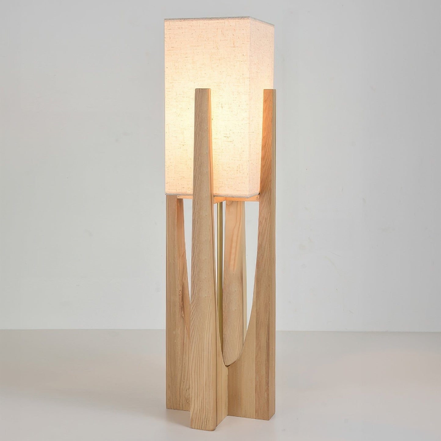 Country Wooden Table Lamp With Cream Shade