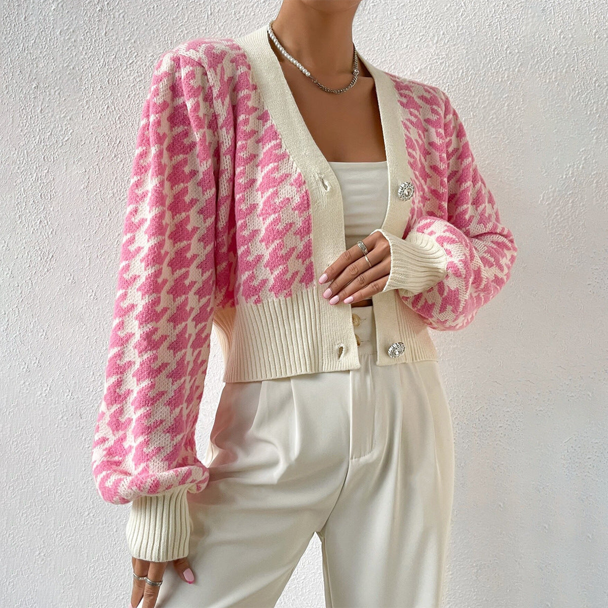 Soft Pale Pink Sweatshirt Cardigan - OutfitLondon