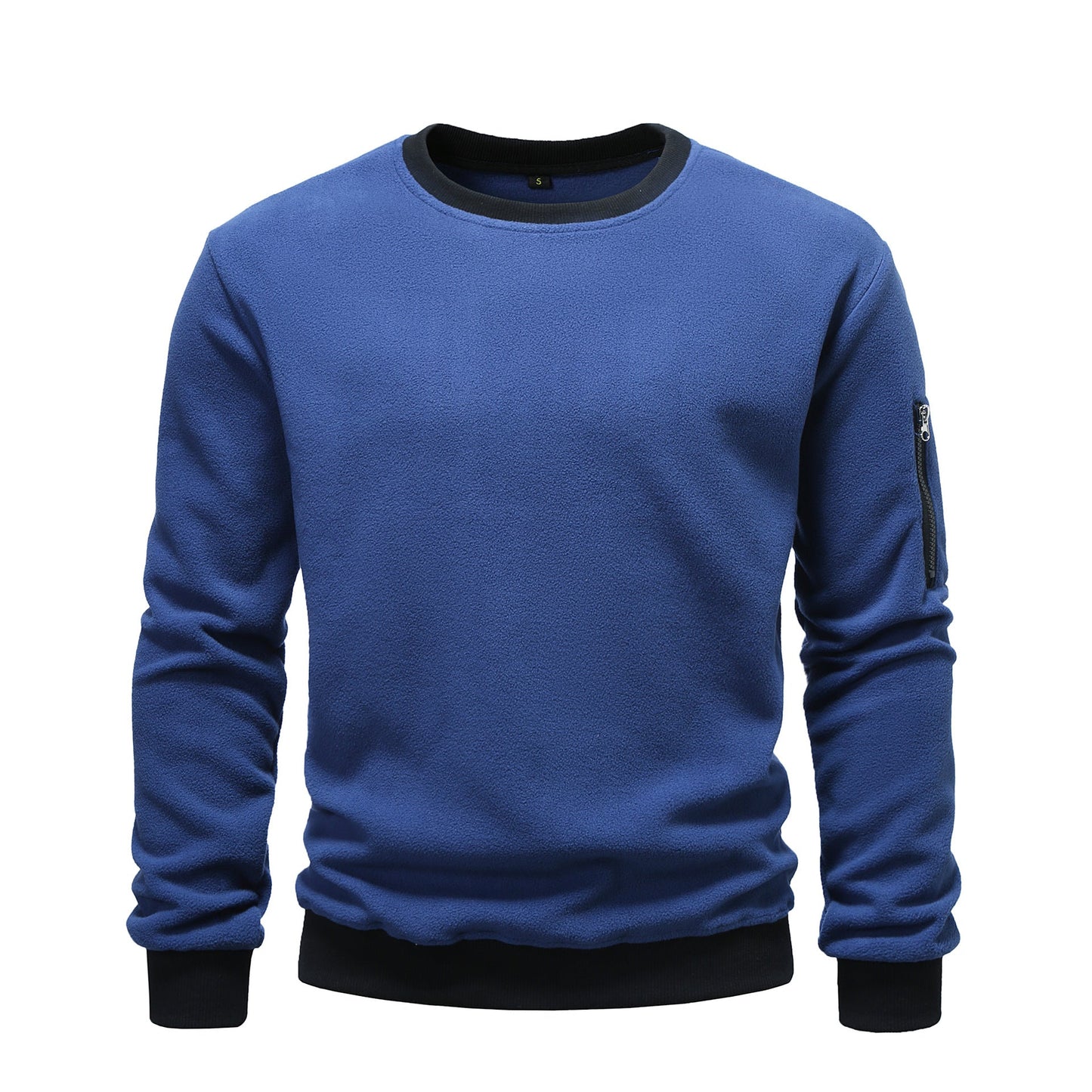 Classic Crew Neck Sweatshirt with Pocket Detail
