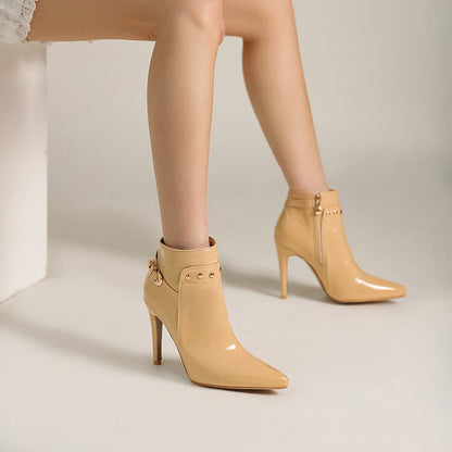 Black Genuine Leather Ankle Boots