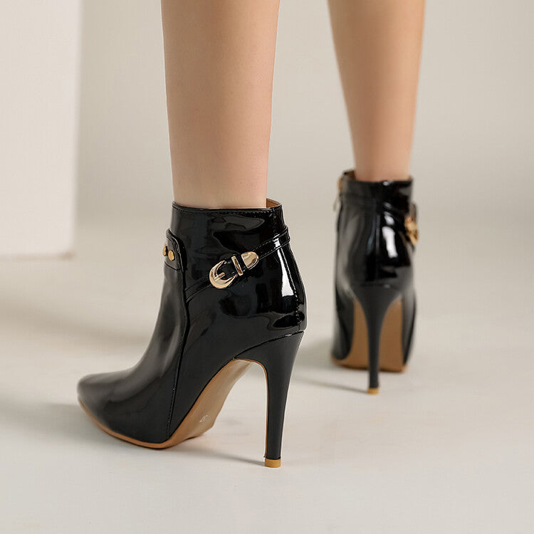 Black Genuine Leather Ankle Boots
