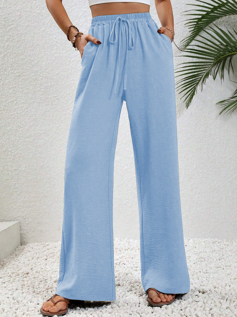 Relaxed Fit Elastic Waist Pants