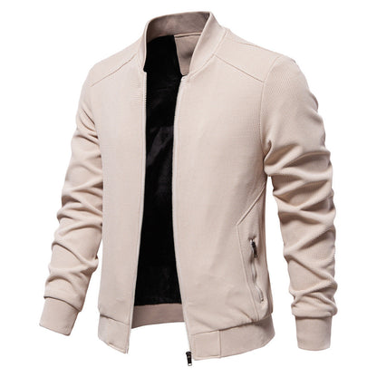 Men's Thick Cable Knit Zip Up Jacket