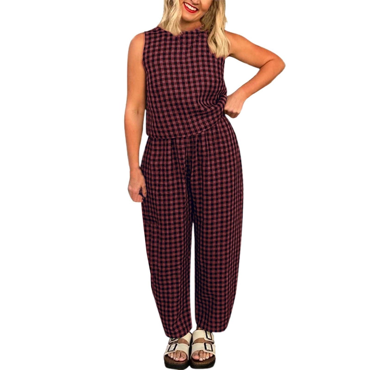 Comfortable Relaxed 2 Piece Sleeveless Loungewear Set
