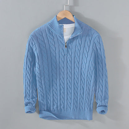 Timeless Cable Knit Half Zip Sweater
