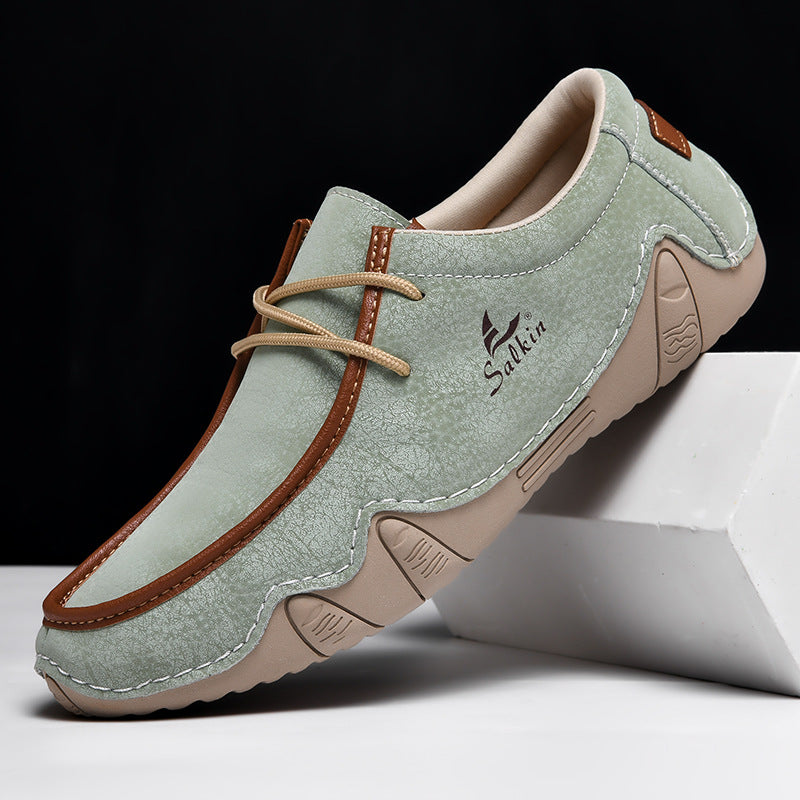 Luxury Brown Leather Slip On Shoes