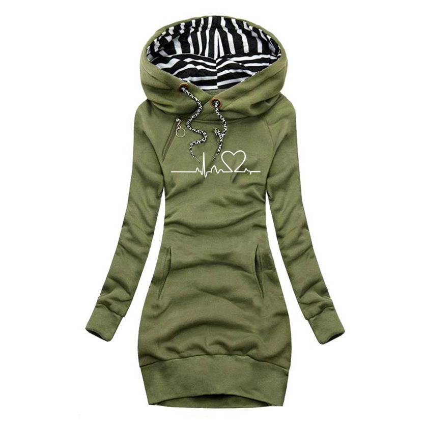 Soft Heartbeat Fleece Hooded Sweatshirt