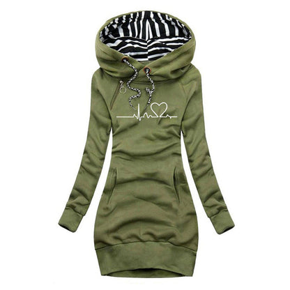 Soft Heartbeat Fleece Hooded Sweatshirt