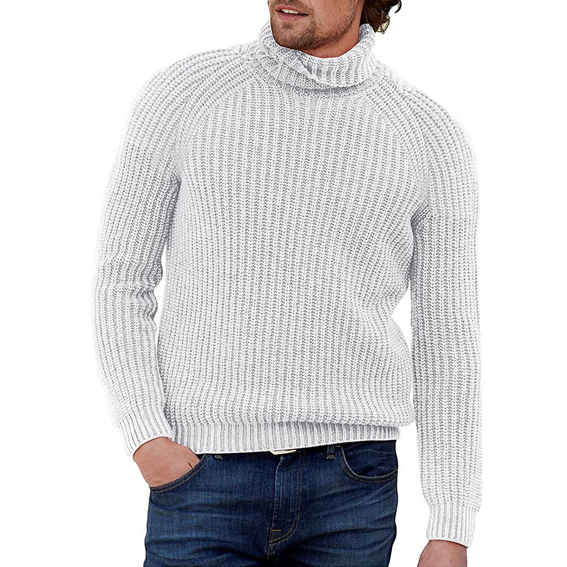 Men's Crew Neck Ribbed Sweater with Textured Fit