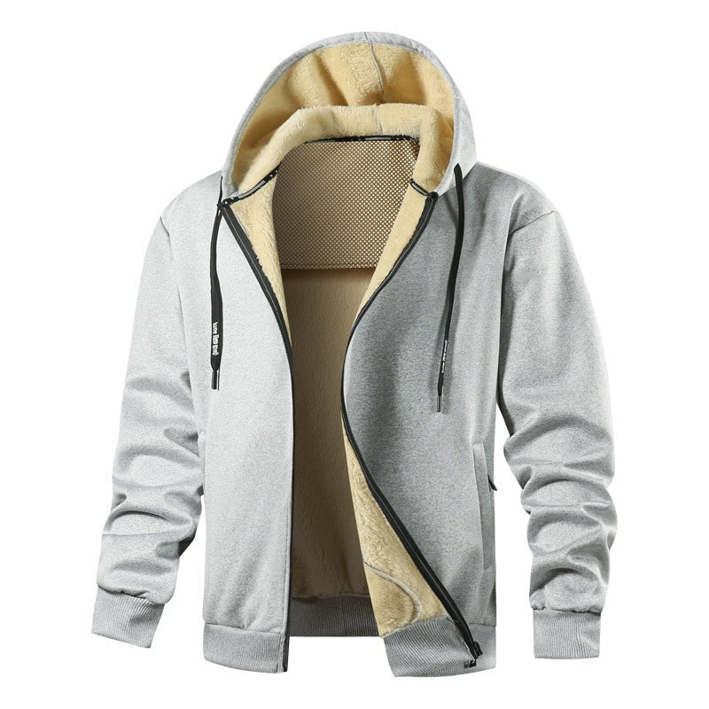 Warm Fleece Hooded Jacket for Men Full Zip