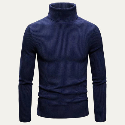 Men's Fit Ribbed Turtleneck Jumper Sweater