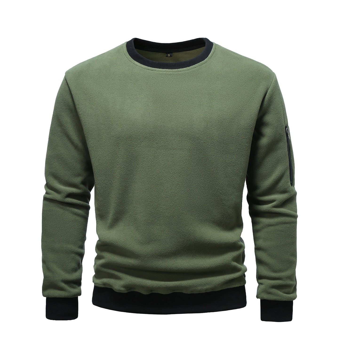Classic Crew Neck Sweatshirt with Pocket Detail