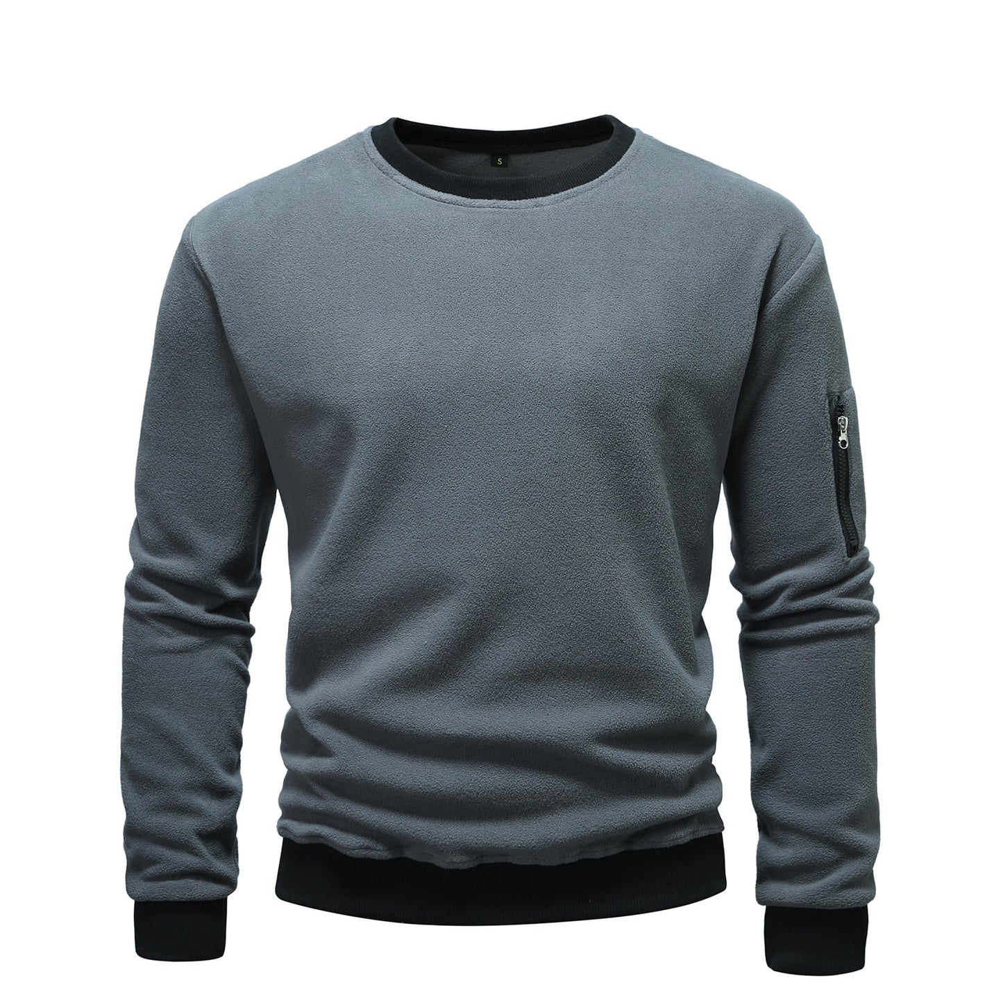 Classic Crew Neck Sweatshirt with Pocket Detail