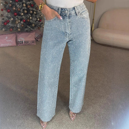 Vintage Style Relaxed Fit Straight Jeans