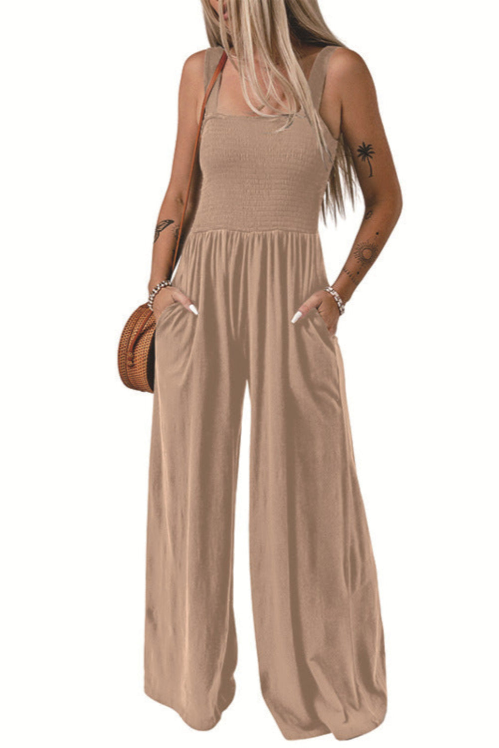 Comfortable Flowy Square Neck Jumpsuit