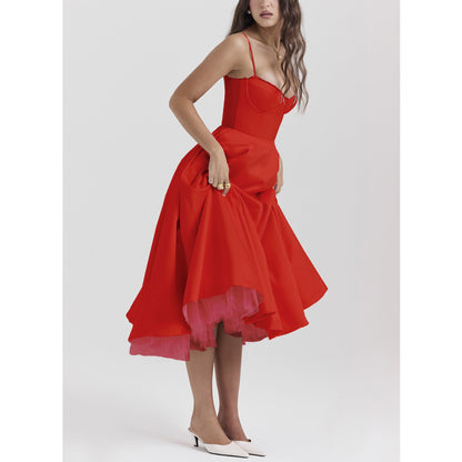 Loose Fit V Neck Summer Dress – Flowy Ruffled Skirt