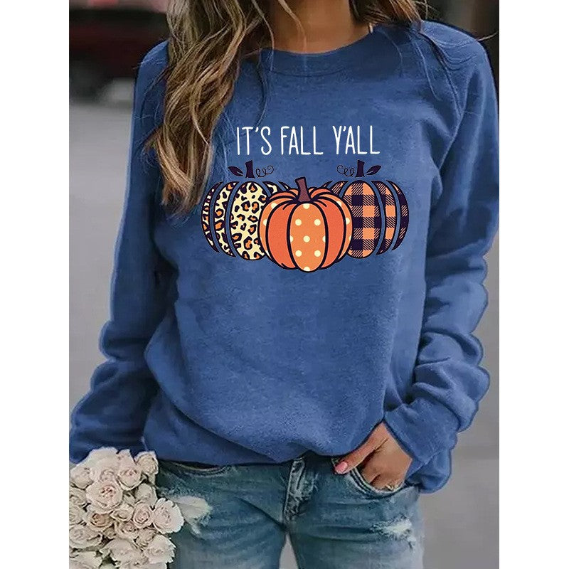 Autumn Seasonal Pumpkin Print Hoodie