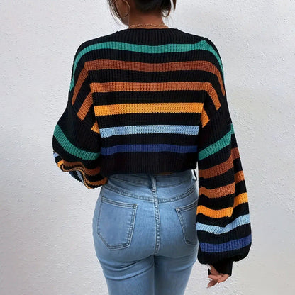 Casual Fit Striped Crew Neck Sweater