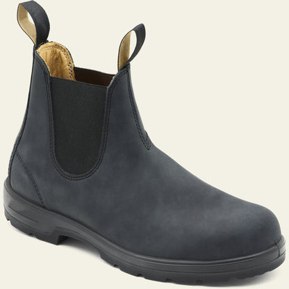 Waterproof Mens Black Leather Chelsea Boots
