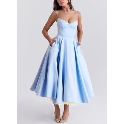Loose Fit V Neck Summer Dress – Flowy Ruffled Skirt