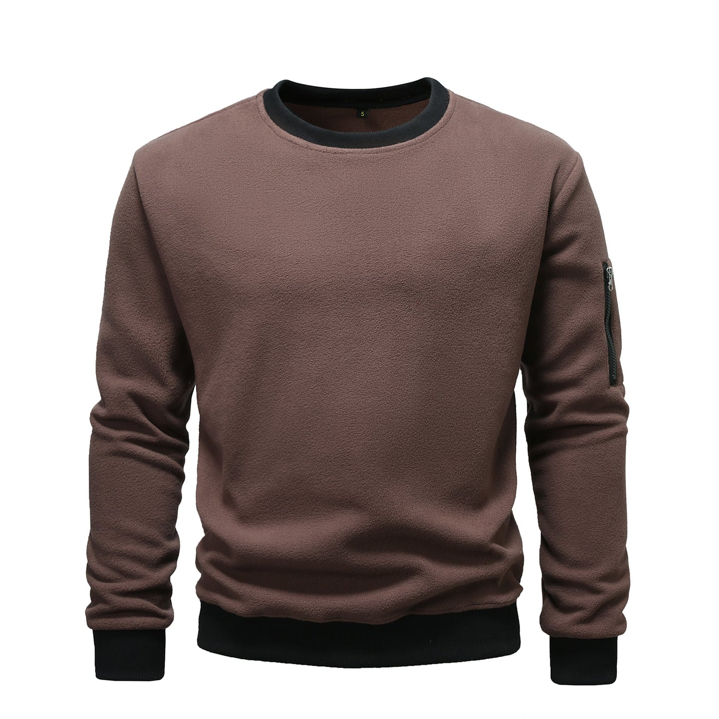 Classic Crew Neck Sweatshirt with Pocket Detail