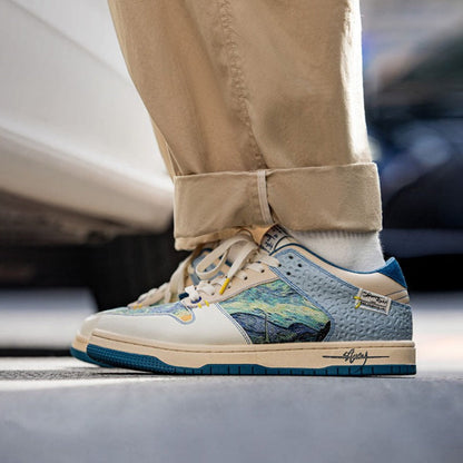 Kunstzinnige Sterrennacht Sneakers voor Mannen - OutfitLondon