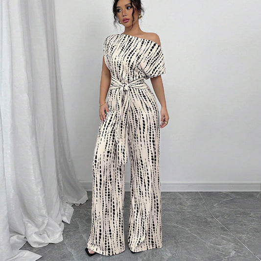 Elegant High-Waisted Wide Leg Jumpsuit - OutfitLondon