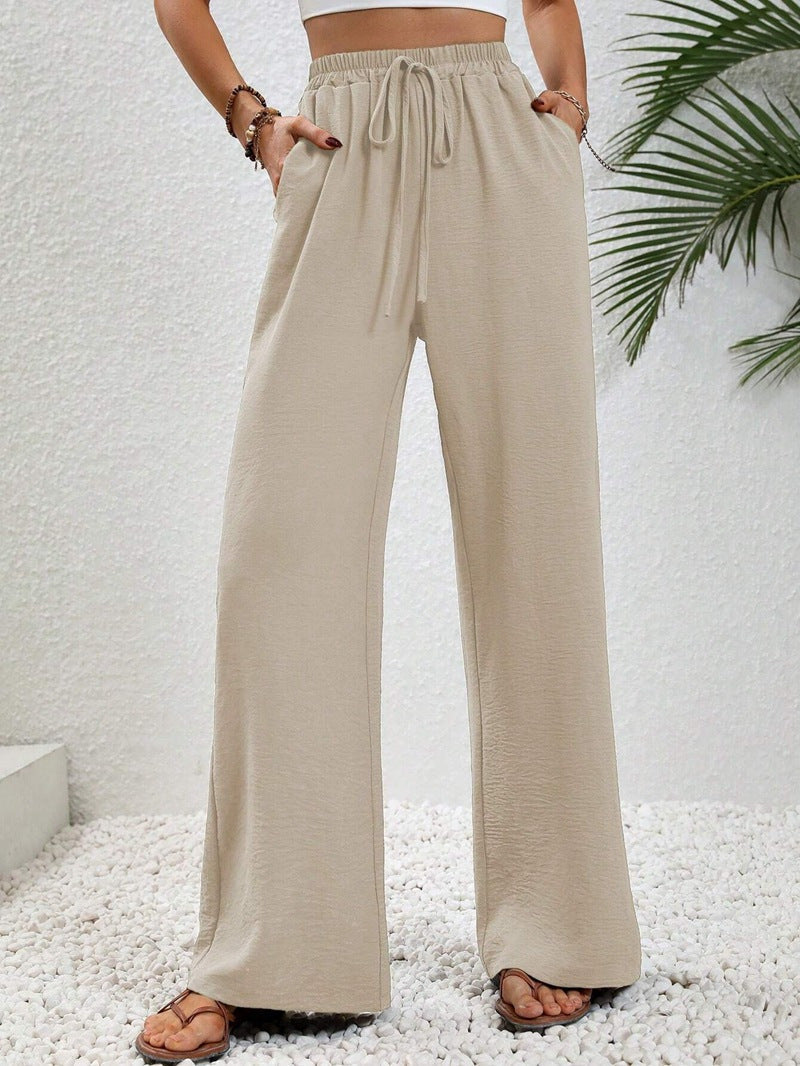 Relaxed Fit Elastic Waist Pants