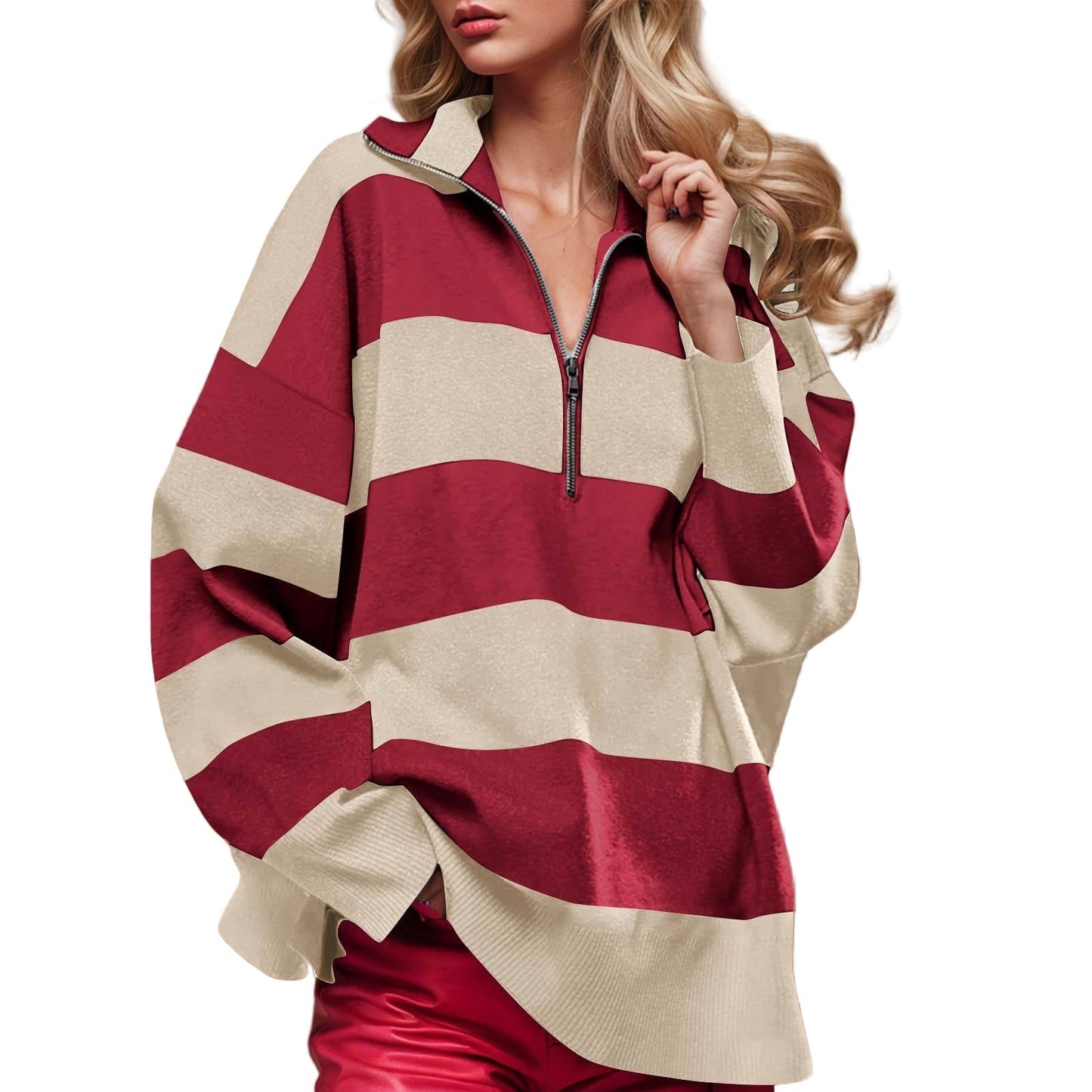 Soft Oversized Long Sleeve Half Zip Sweater