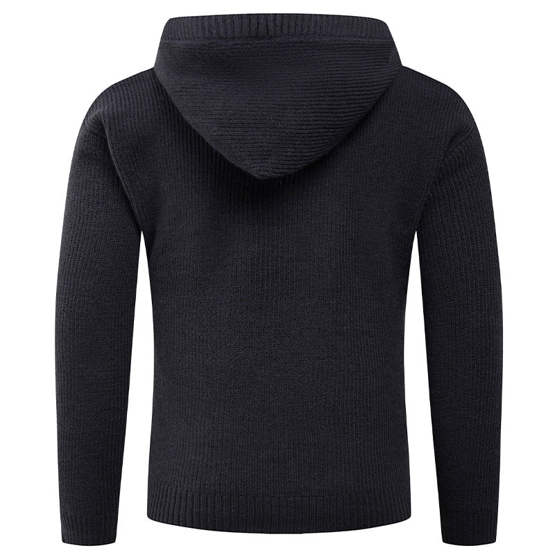 Warm Crew Neck Button Jumper Sweater