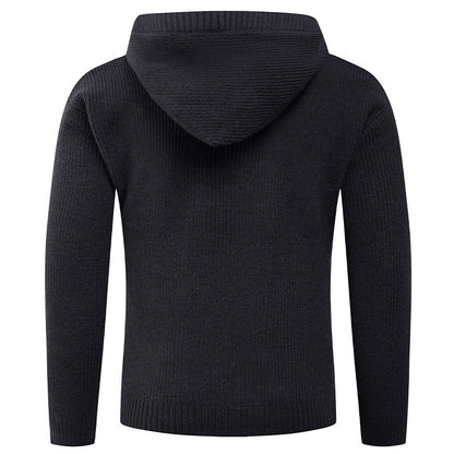 Warm Crew Neck Button Jumper Sweater