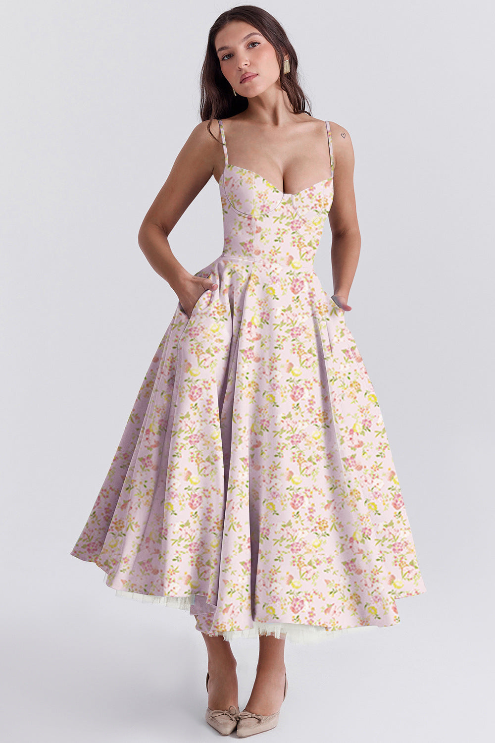 Elegant Cold Shoulder Floor Length Evening Dress