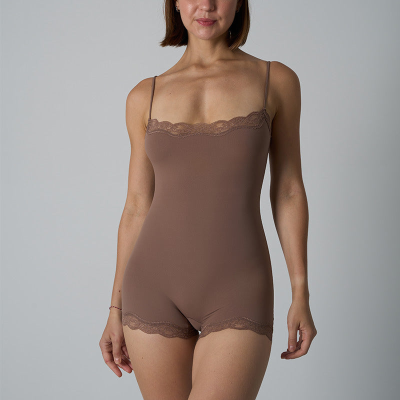 Women's Slim Fit Bodysuit with Spaghetti Straps