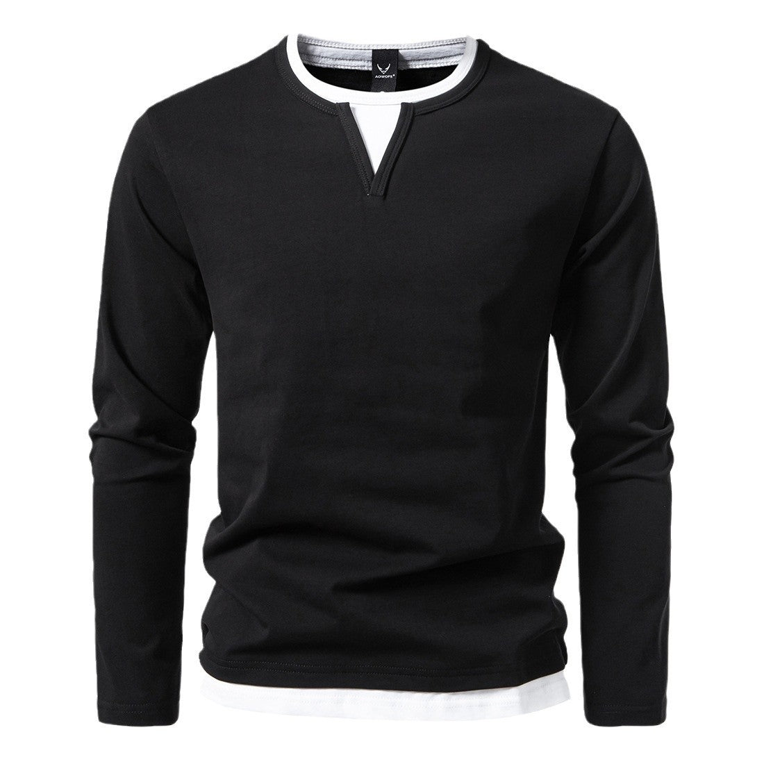 Classic V-Neck Long-Sleeve Layered Top Shirt