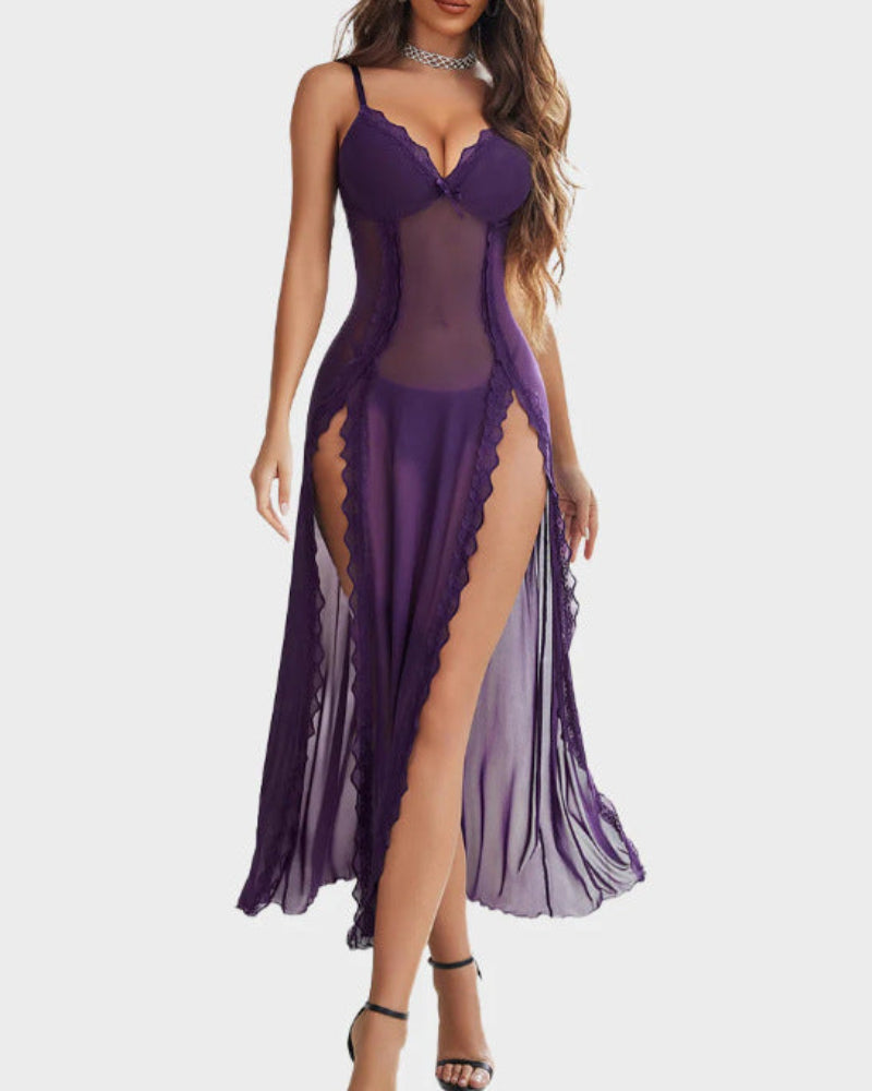 Relaxed Fit V Neck Nightgown Dress